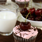 On – {Chocolate Cherry Swirl Cupcakes with Cherry Italian Meringue Buttercream}