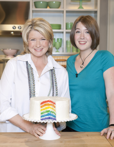 Kaitlin Flannery with Rainbow Cake on the Martha Stewart Show