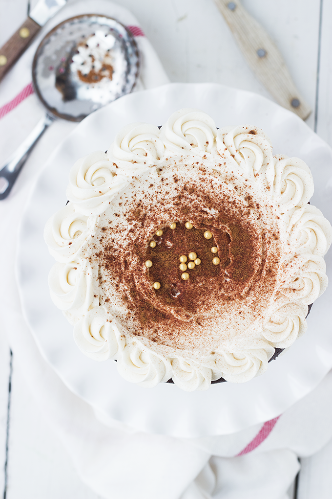 Mexican Spice Horchata Cake - Fudgy chocolate cake spiced with cinnamon and cayenne pepper, topped with horchata buttercream. Perfect for Cinco de Mayo, or whenever. 