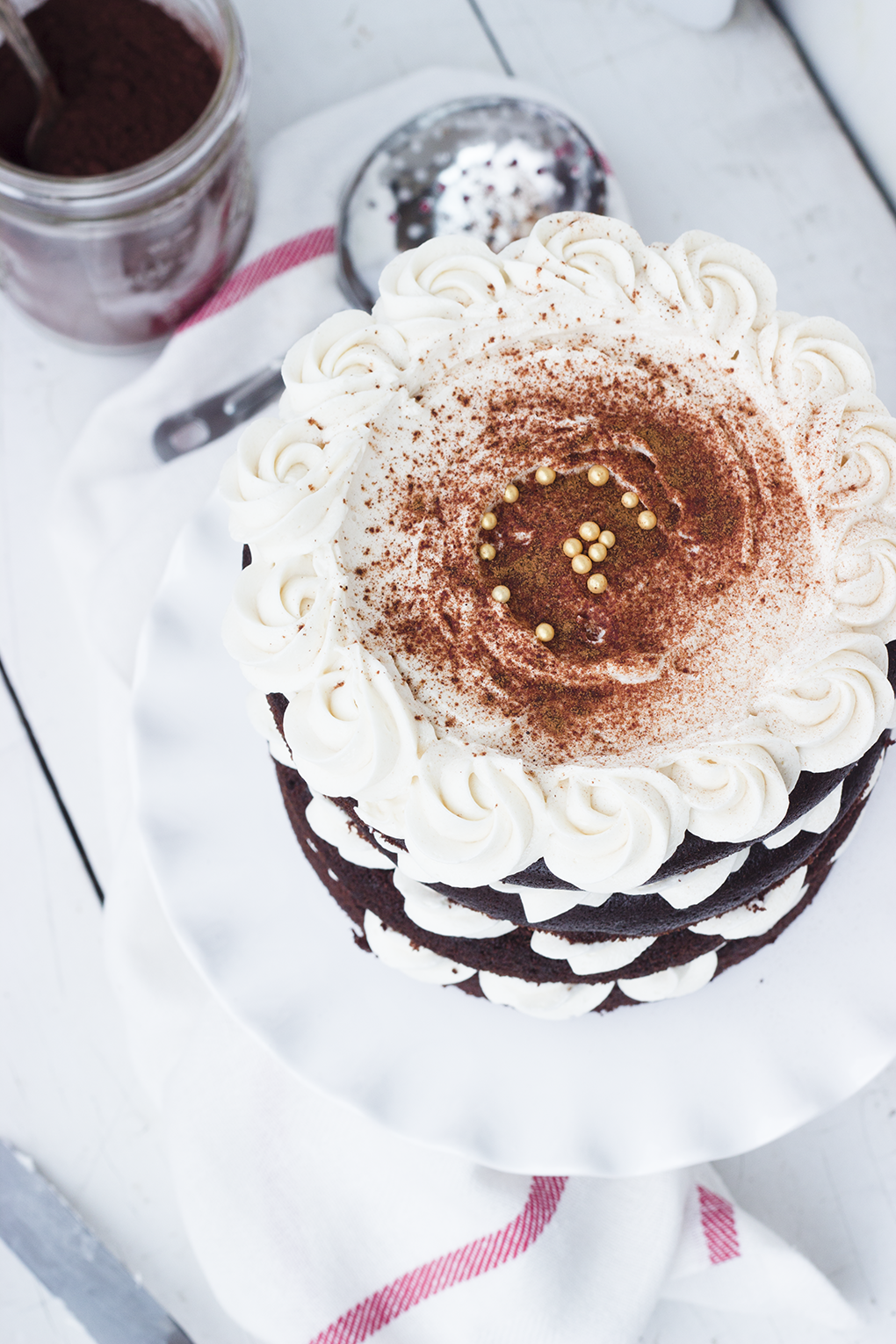 Mexican Spice Horchata Cake - Fudgy chocolate cake spiced with cinnamon and cayenne pepper, topped with horchata buttercream. Perfect for Cinco de Mayo, or whenever.