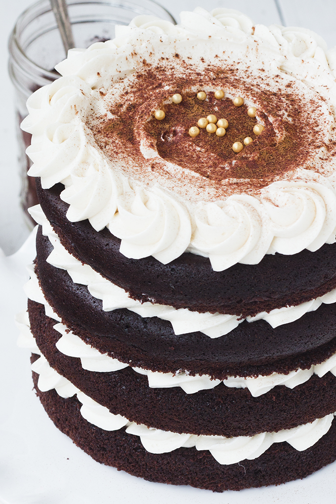 Mexican Spice Horchata Cake - Fudgy chocolate cake spiced with cinnamon and cayenne pepper, topped with horchata buttercream. Perfect for Cinco de Mayo, or whenever.