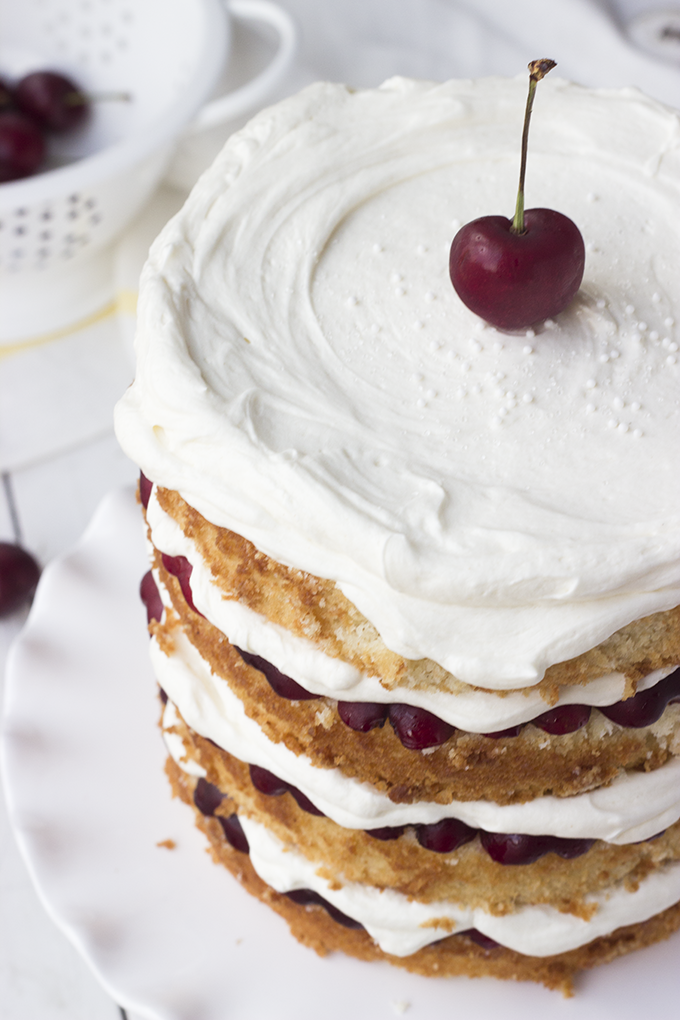 Toasted Rice and Almond Cake with Cherries - Whisk Kid