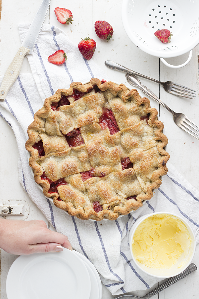 PB&J Pie. Strawberries and cinnamon in a unique peanut butter pie crust. Cool twist on a classic!