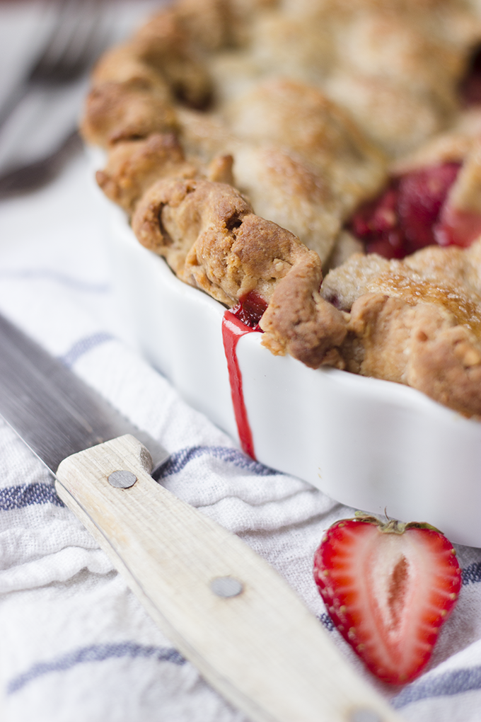 PB&J Pie. Strawberries and cinnamon in a unique peanut butter pie crust. Cool twist on a classic!