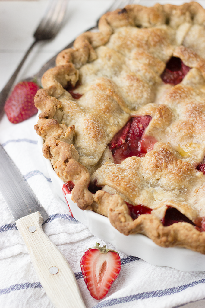 PB&J Pie. Strawberries and cinnamon in a unique peanut butter pie crust. Cool twist on a classic!