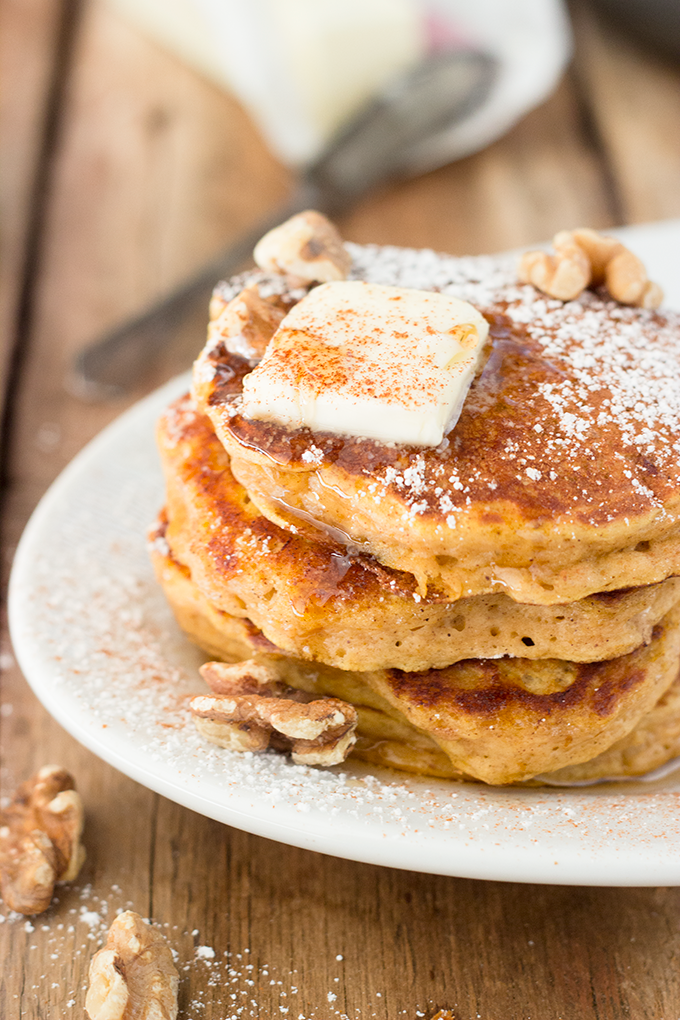 Pumpkin Banana Spice Pancakes