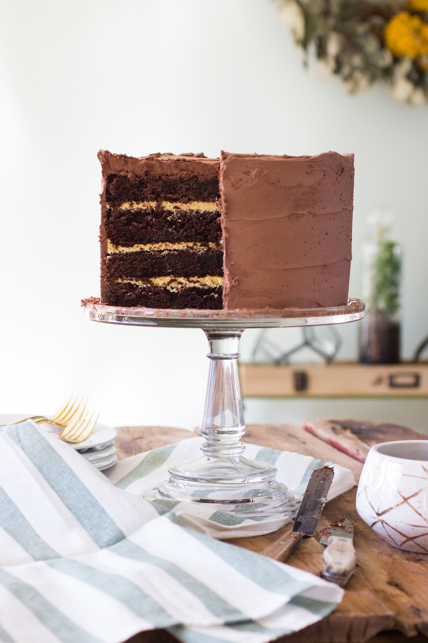 Chocolate-Covered Mango-Passionfruit Cake